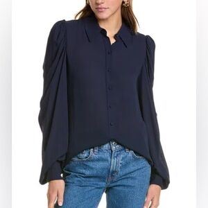 🌻NEW w/tag Ramy Brook Rose Gathered Puff Sleeve Blouse Size XXL